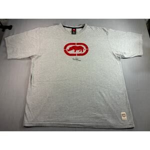 Ecko Unltd Graphic T Shirt Mens XXL Gray Short Sleeve Rhino Logo Marc Ecko Tee